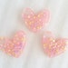 3pcs - Large Peach Confetti Hearts Flatback Decoden Cabochon (40x36mm) HRM10004