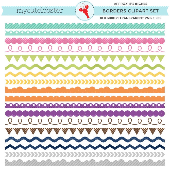 Borders Clipart Set clip art set of by mycutelobsterdesigns