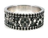Bike Chain Ring - Steam Punk Silver Gear Ring - Industrial Wedding