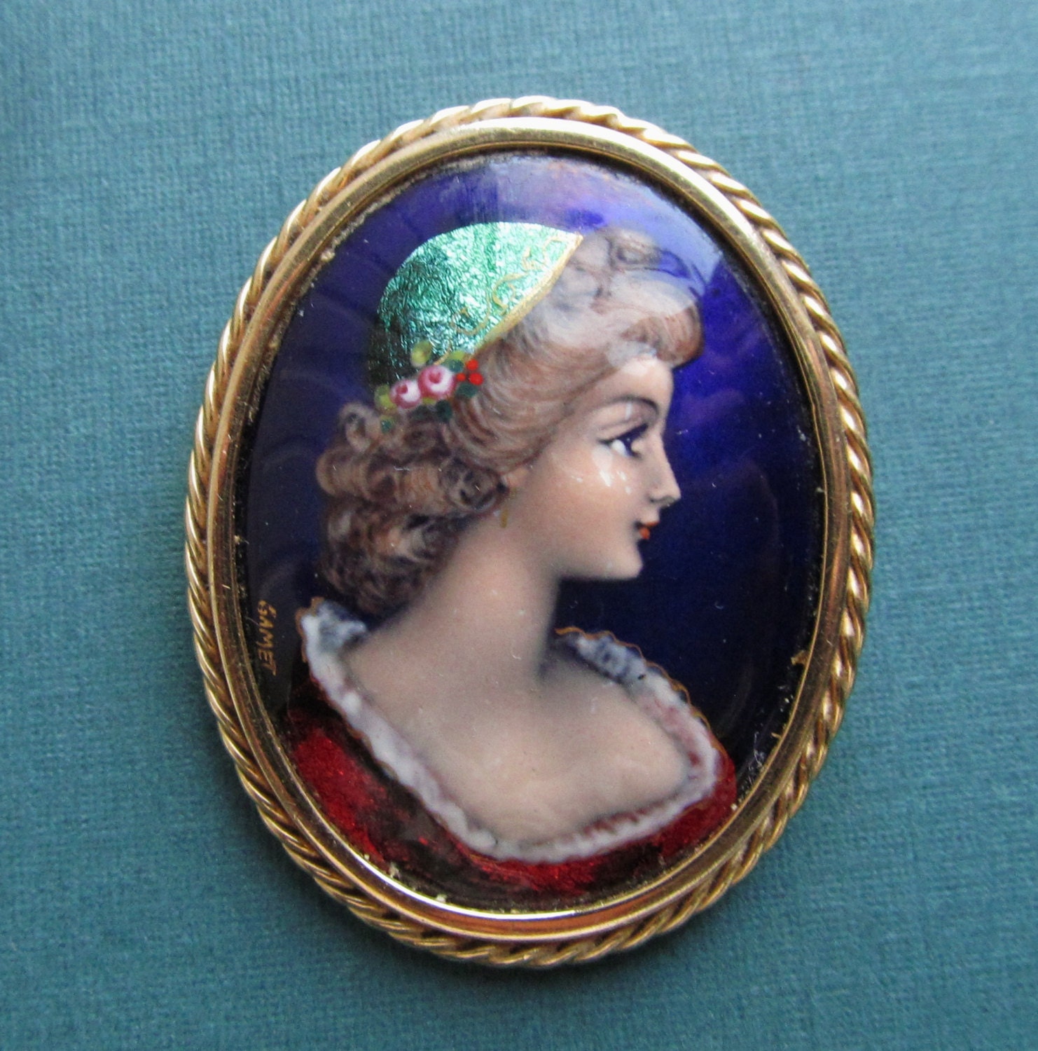 Rare Broche ancienne Limoges French Antique - FR