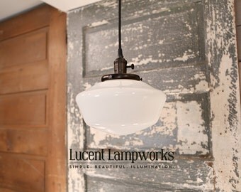 Lighting with Schoolhouse Style Opal Glass - 10 Inch
