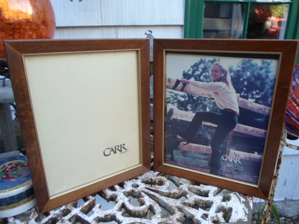 Vintage Carr Picture Frame Wood 1980s Hinged Double 8x10 Glass
