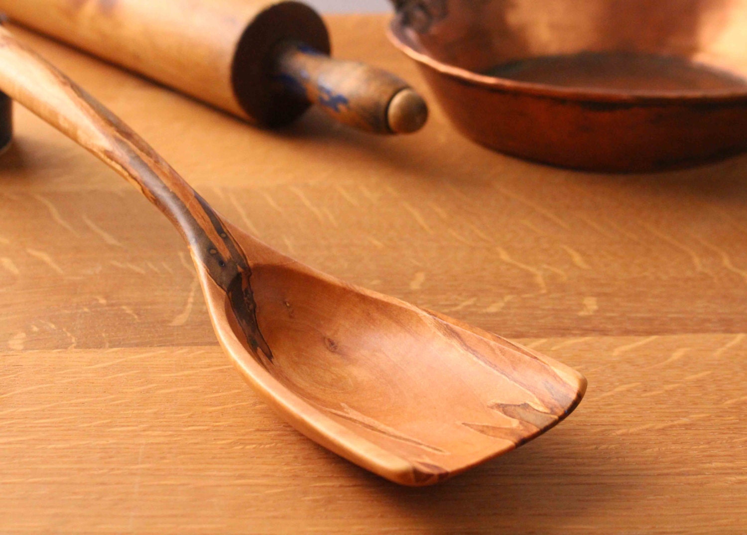 handmade wooden scoop spoon for serving things by KitchenCarvings