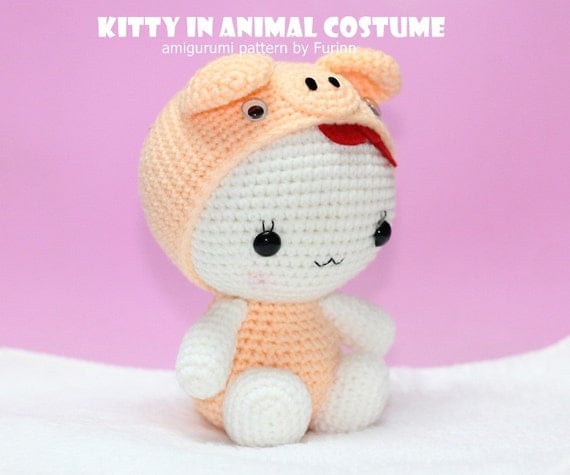 PDF Pattern Kitty in Pig Costume / Chinese Zodiac Pig by ...