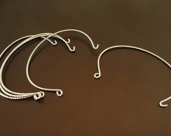 F-586. 2 pcs, Bangle Bracelet Findings - Original Rhodium plated