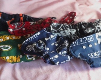 Choose your custom team and style. Sassycloth OS pocket diaper or cover with rival team inner,two teams combo or add ruffles. Made to order.
