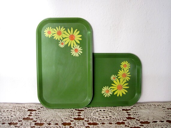 Vintage Serving Tray Set of Two Snack Tray Cheese and