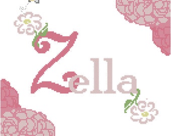 Zinnia birth record cross stitch pattern/baby girl birth record cross stitch pattern/baby girl/zinnia/counted cross stitch/name cross stitch