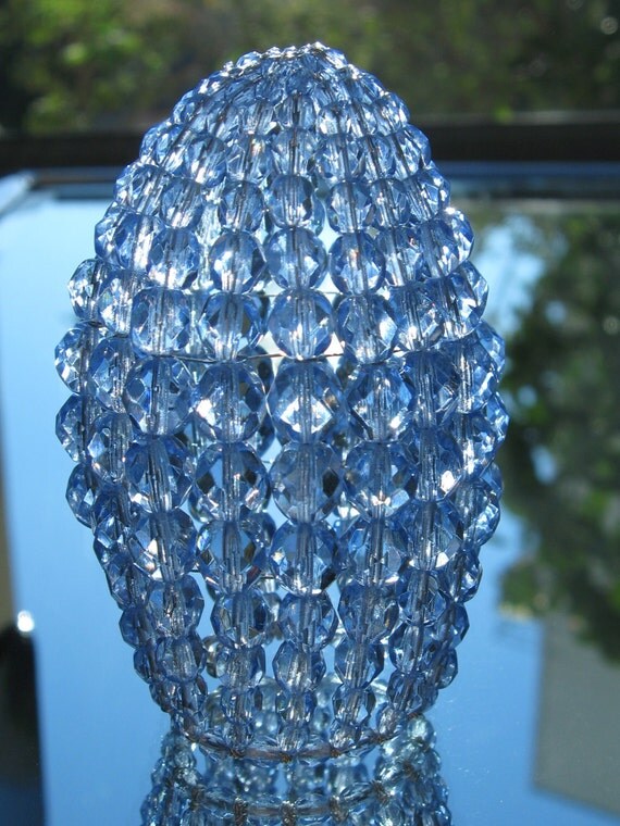 Small Beaded Light Bulb Cover Chandelier Shades Sapphire