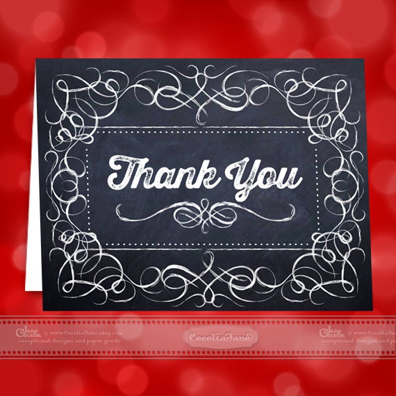 thank you cards printable thank you cards chalkboard thank