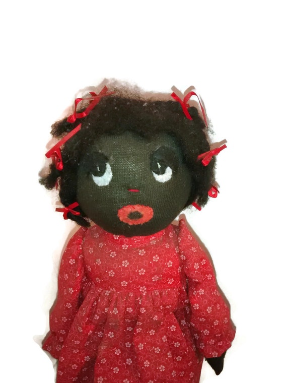 Antique Black Americana black bottle buck shot doll