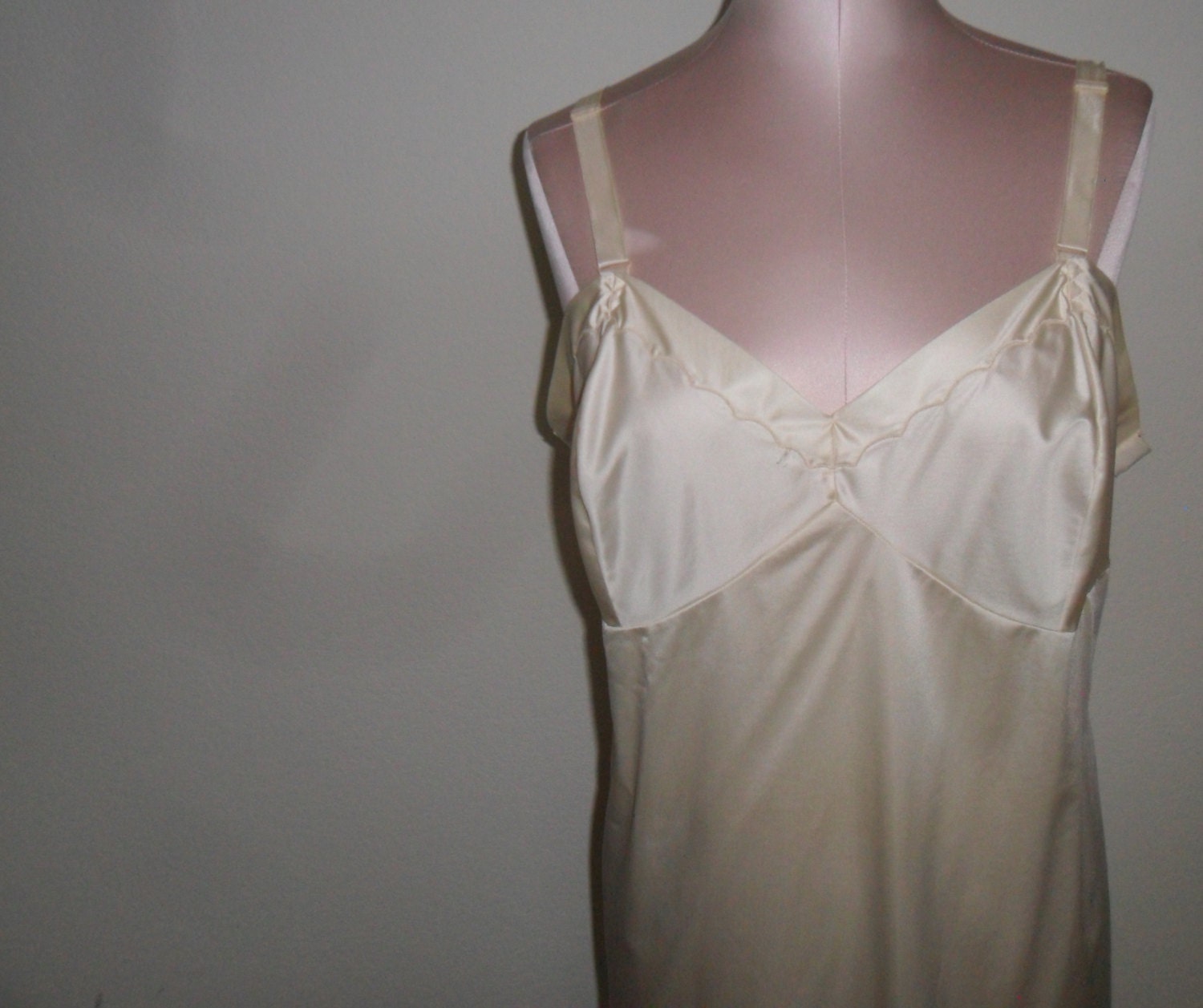 beige silk slip