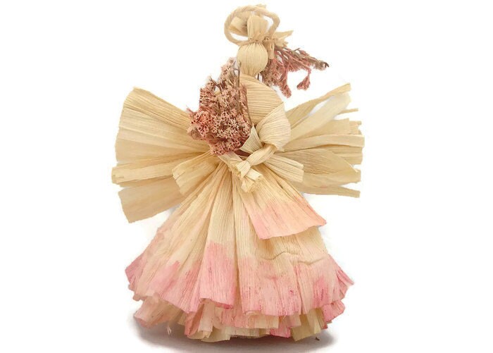 Tree Top Angels Corn Husk Pink Art Doll
