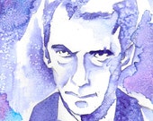 Angry Eyebrows, Dr Who 12th Dr Original Watercolor on Bristol ACEO Artist Trading Card