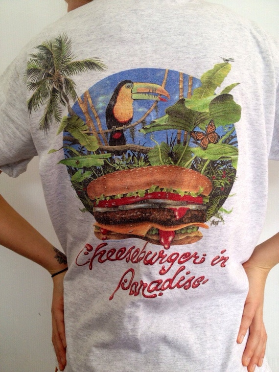 80's Jimmy Buffet TShirt Cheeseburger In by SHOPBODYTALK on Etsy