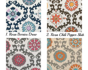 Curtain Panels 24W or 50W x 63, 84, 90, 96 or 108L in Premier Prints Rosa Collection Berries Chili Pepper Flamingo Mandarin Dossett