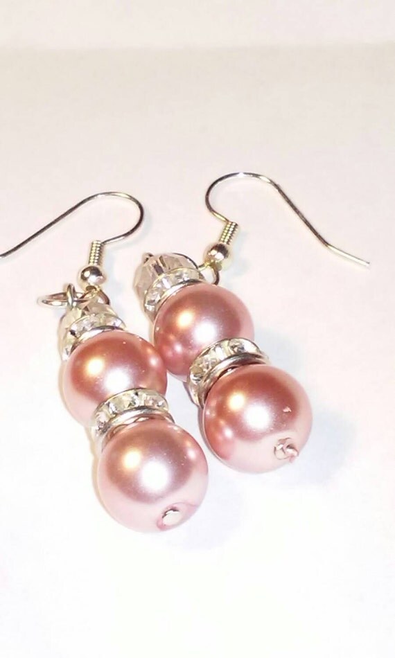 Precious Pink Pearl drop earrings