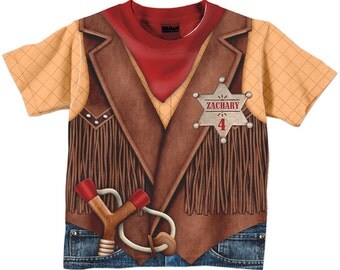 Cowboy Shirt, Personalized Childrens Western Birthday T-Shirt, Boy or Girl Cowboy Birthday Shirt, Old West Sheriff TShirt