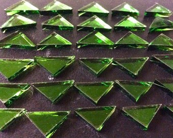 EMERALD TRIANGLE MIRROR Tiles Green Color Glass Mirror Mosaic Tile M7