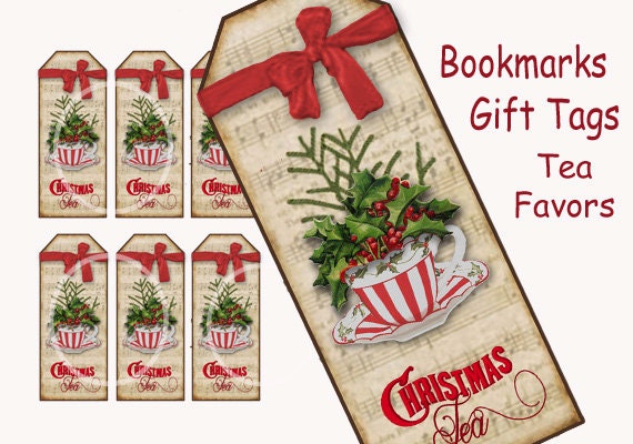 christmas tea bookmarks tea cup tags tea party favors tea christmas tea bookmarks tea cup tags tea party favors tea