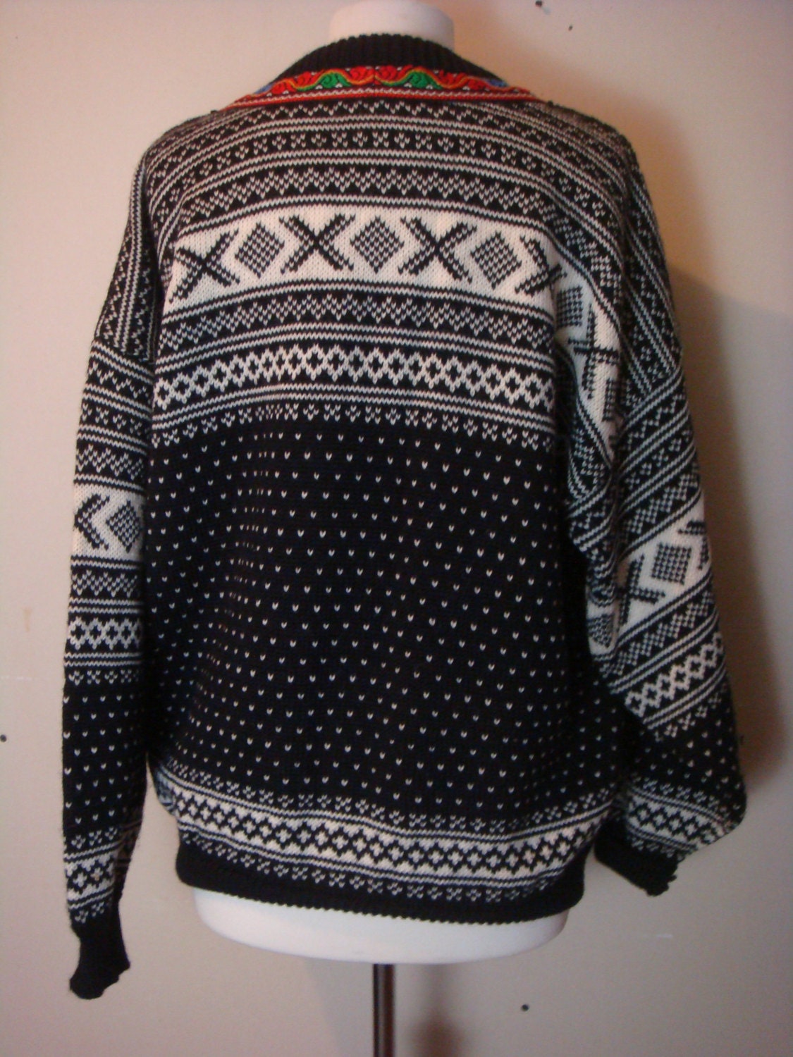 Vintage Mens Norwool Sweater made in Norway 1980s Nordic