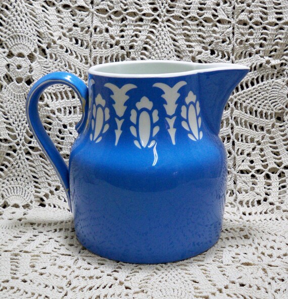 Vintage Villeroy and Boch Large Pitcher Blue and White