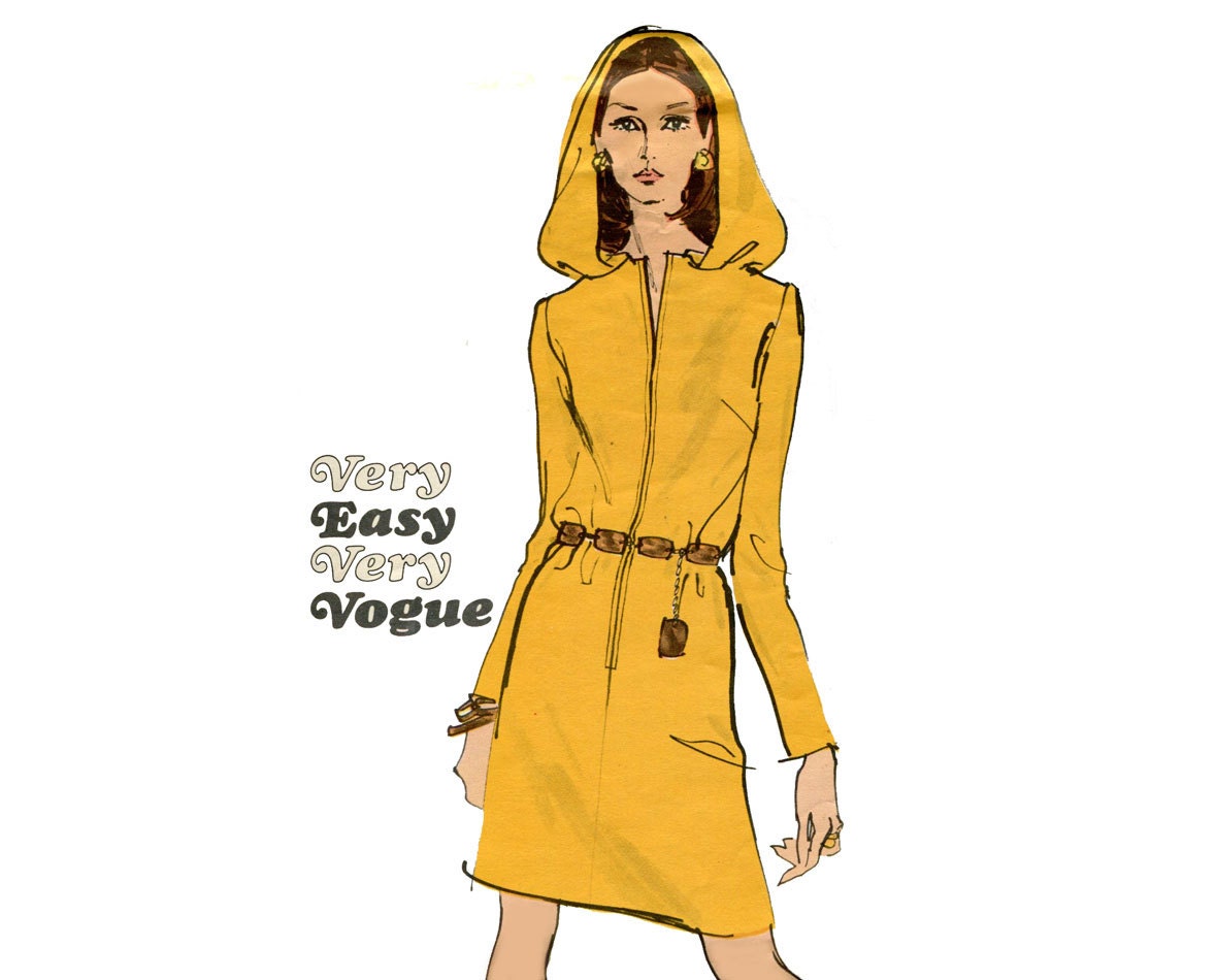 dress beach patterns vogue 1960s by Dress Pattern Easy Hooded MaddieModPatterns Vogue Very