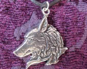 Wolf Necklace / Pewter Wolf Charm Pendant / Wolf Totem Pendant / Nature Jewelry / Wicca Pagan Celtic Wolf Pendant / Native American Jewelry