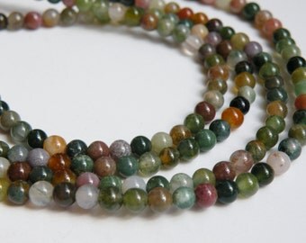 Natural earthy Fancy Jasper gemstone round 4mm full strand 1006PS