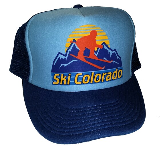 Ski Colorado Mesh Trucker Hat Cap Snapback Skiing Mountain