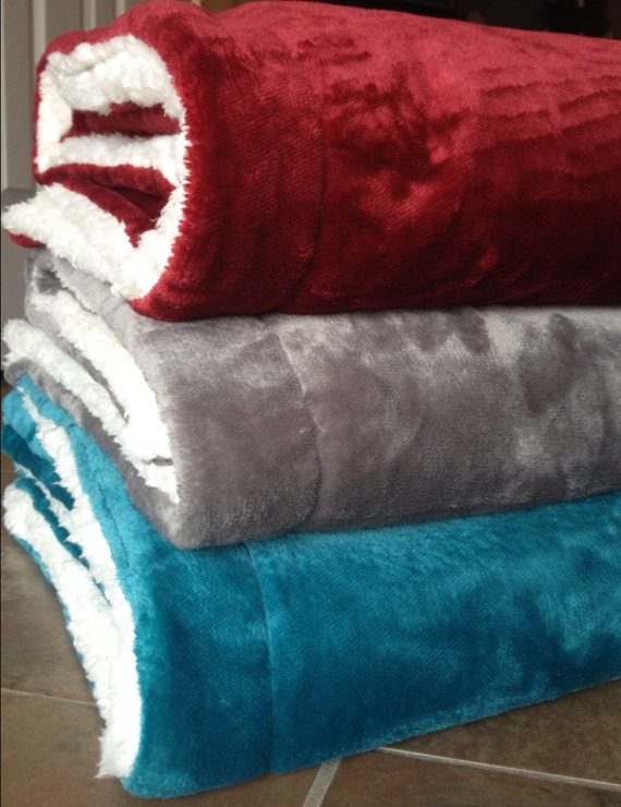 Monogrammed Fleece and Sherpa Blanket. 50x60. Double Sided