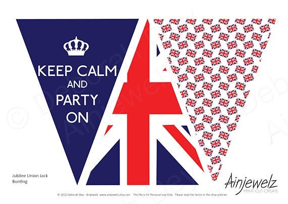 union jack keep calm bunting garland for paper card by ainjewelz