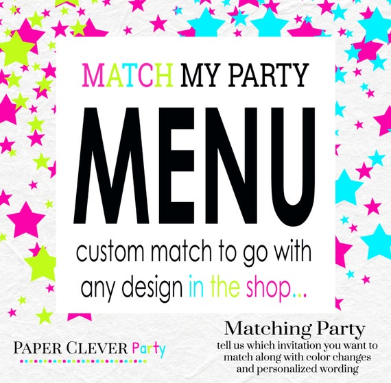 Menu for baby shower, birthday, wedding, bridal shower , baptism and more - event menus digital file, printable 518 Il_570xn