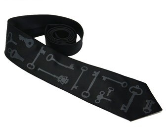 Skeleton Keys Tie screen printed Necktie