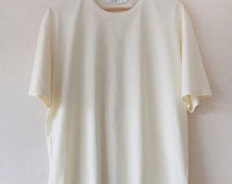 Yves Saint Laurent signature light yellow men T-shirt XL