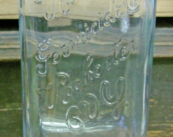 All Original Circa 1888 Rochester Germicide Clear Glass Mortuary Embalming Fluid Bottle Funeral Home Death