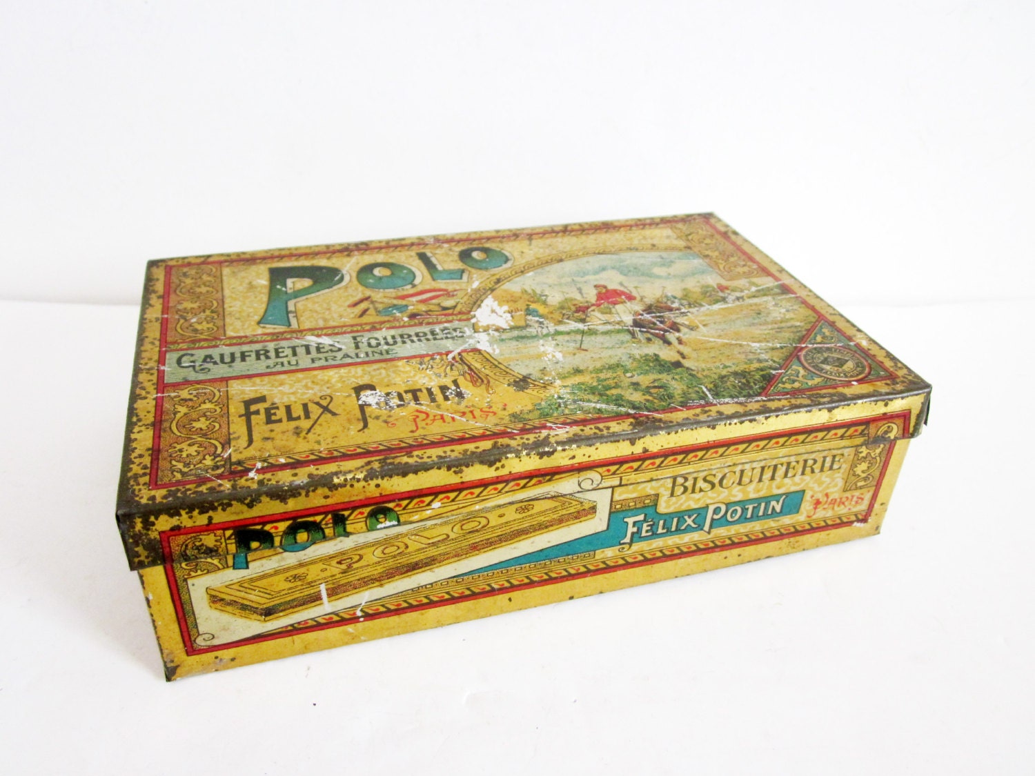 Vintage french tin box, FELIX POTIN, Boite ancienne, Antique home decor ...