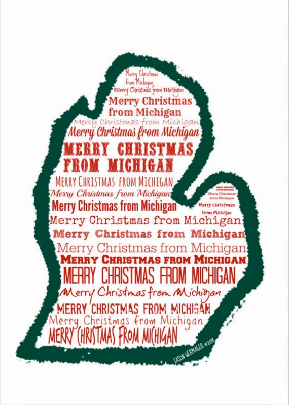 Michigan Mitten Christmas Cards Christmas Cards by 