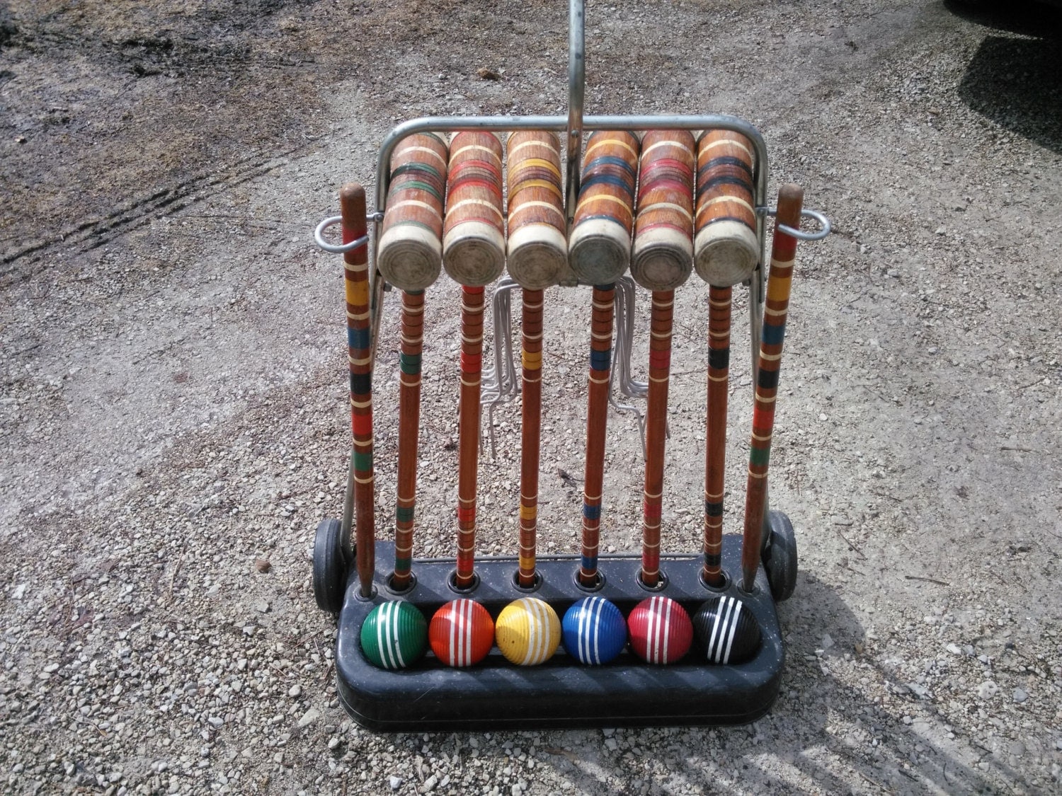 Vintage Six Player Croquet Set With Wheeled Cart By Judym2 On Etsy