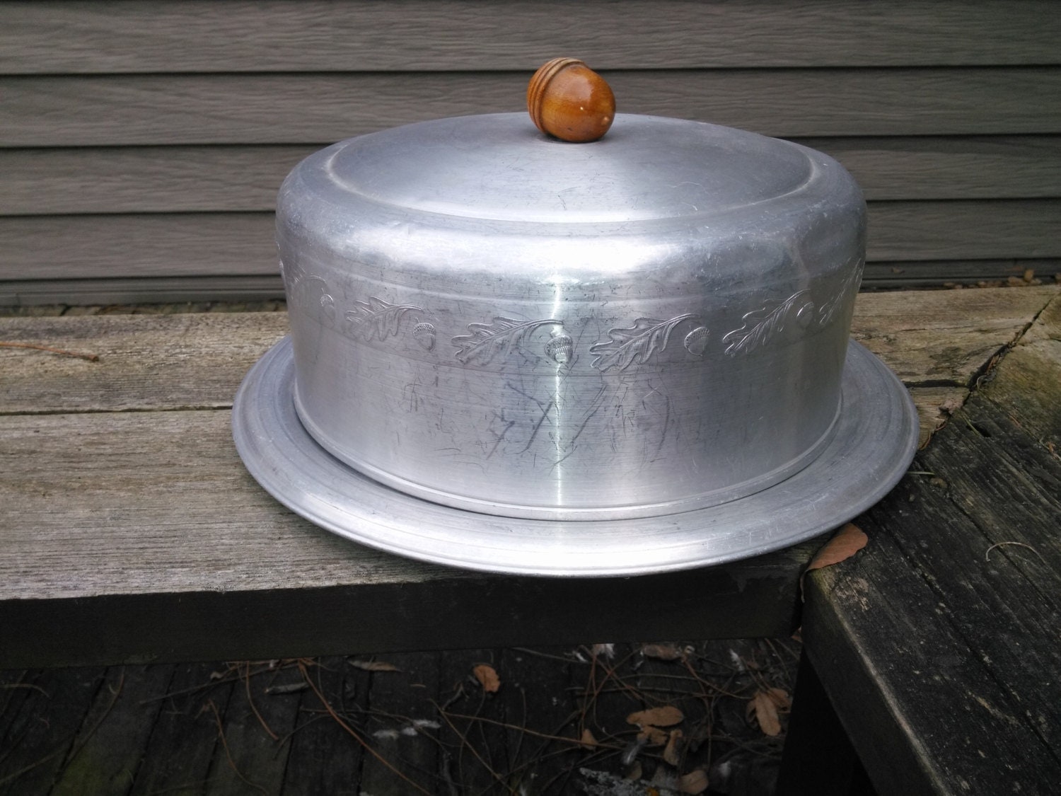 Vintage Aluminum Covered Cake Carrier by West Bend Aluminum