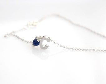 Tiny Initial Bracelet - Silver Letter Bracelet - Monogram Bracelet - Silver plated initial bracelet - Personalised bracelet