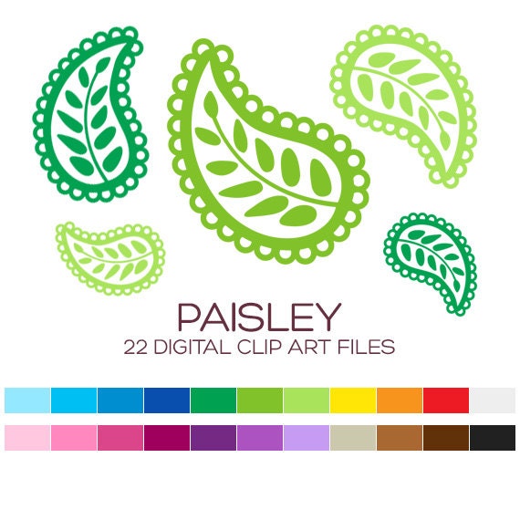 paisley clip art vector pack - photo #13