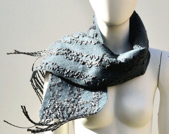 Fathers Day Merino Wool Scarf Man Woman Grey