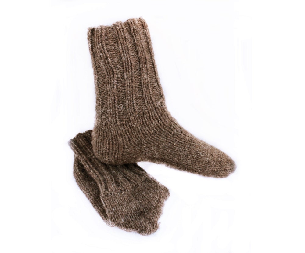 Men Brown Wool Socks. 100 Natural Wool. ML socks size.