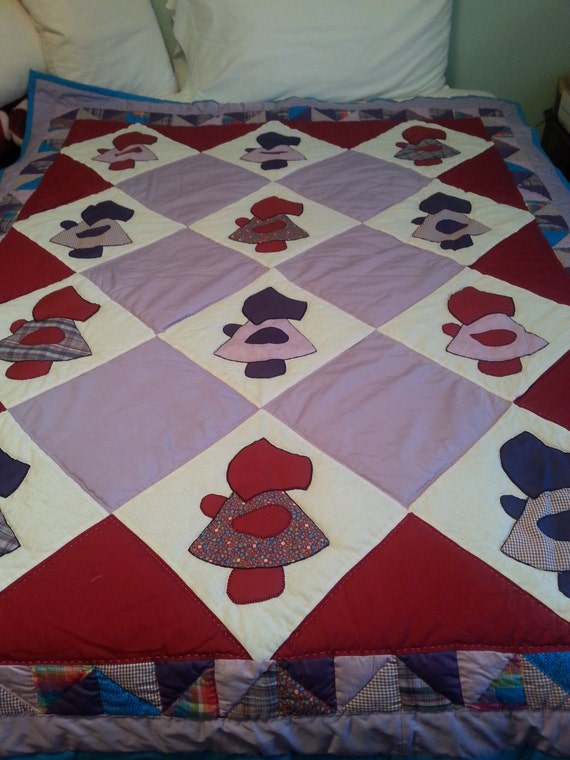 Dutch Doll Hand Stitched Twin Size Quilt by MountainPrideCrafts