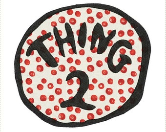 Dr. Seuss Thing 2 Applique Machine Embroidery Design 5x7 Bernina Brother Pfaff Husqvarna and More