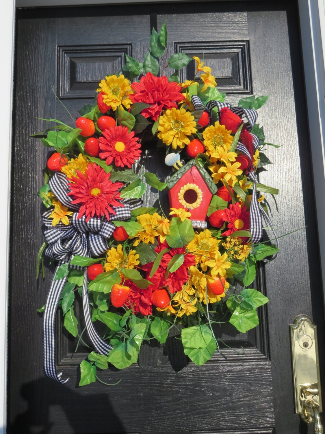 Country Door Wreath Strawberry Door Wreath Spring Summer
