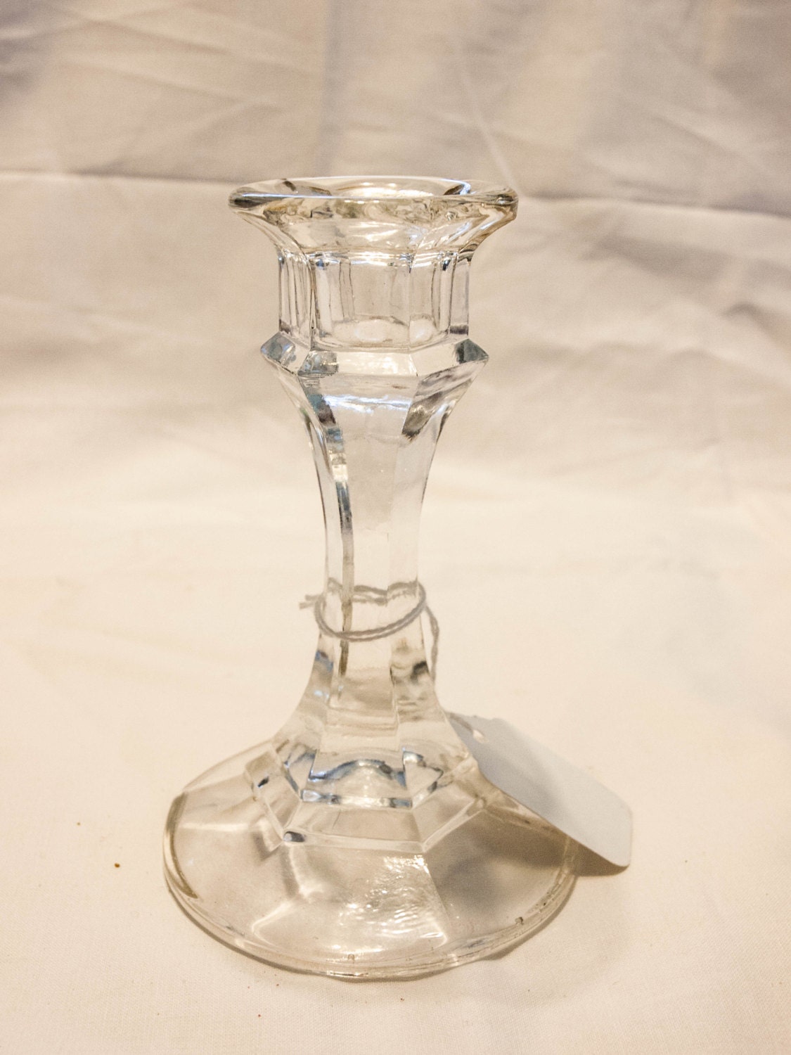 Antique Glass Candlestick Antique Glass Old by bettysantiques