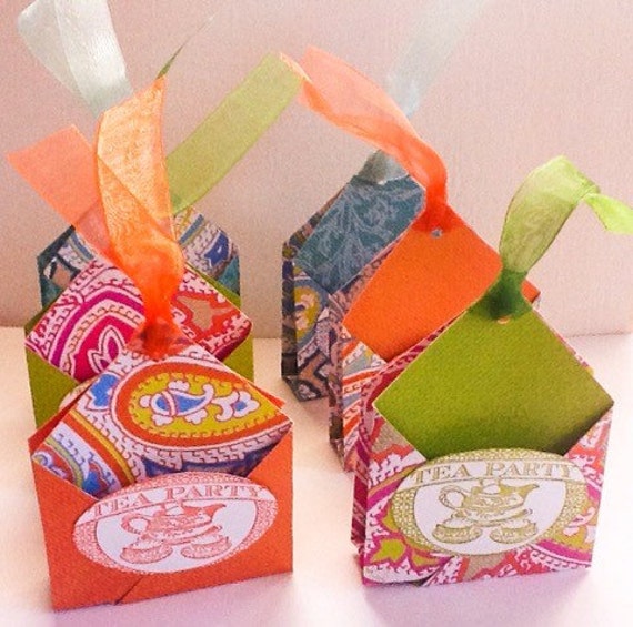 Handmade tea bag holders tea Party Favors Paisley gift