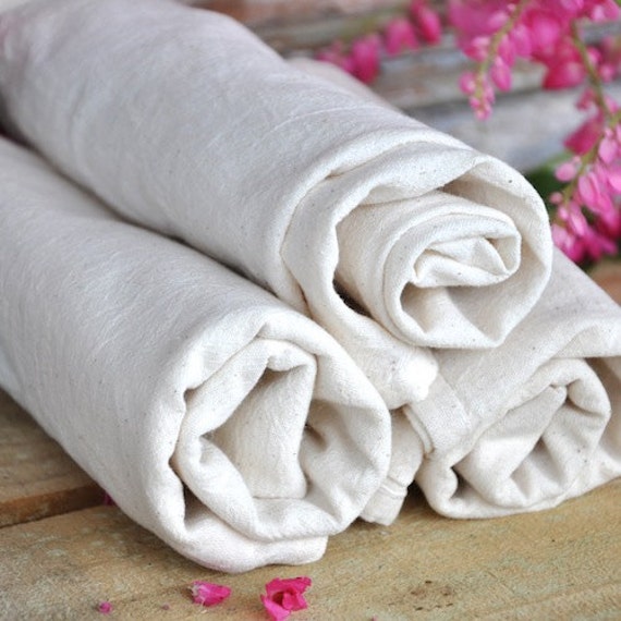 3 Blank Tea Towels to Embroider or Print. Natural Unbleached
